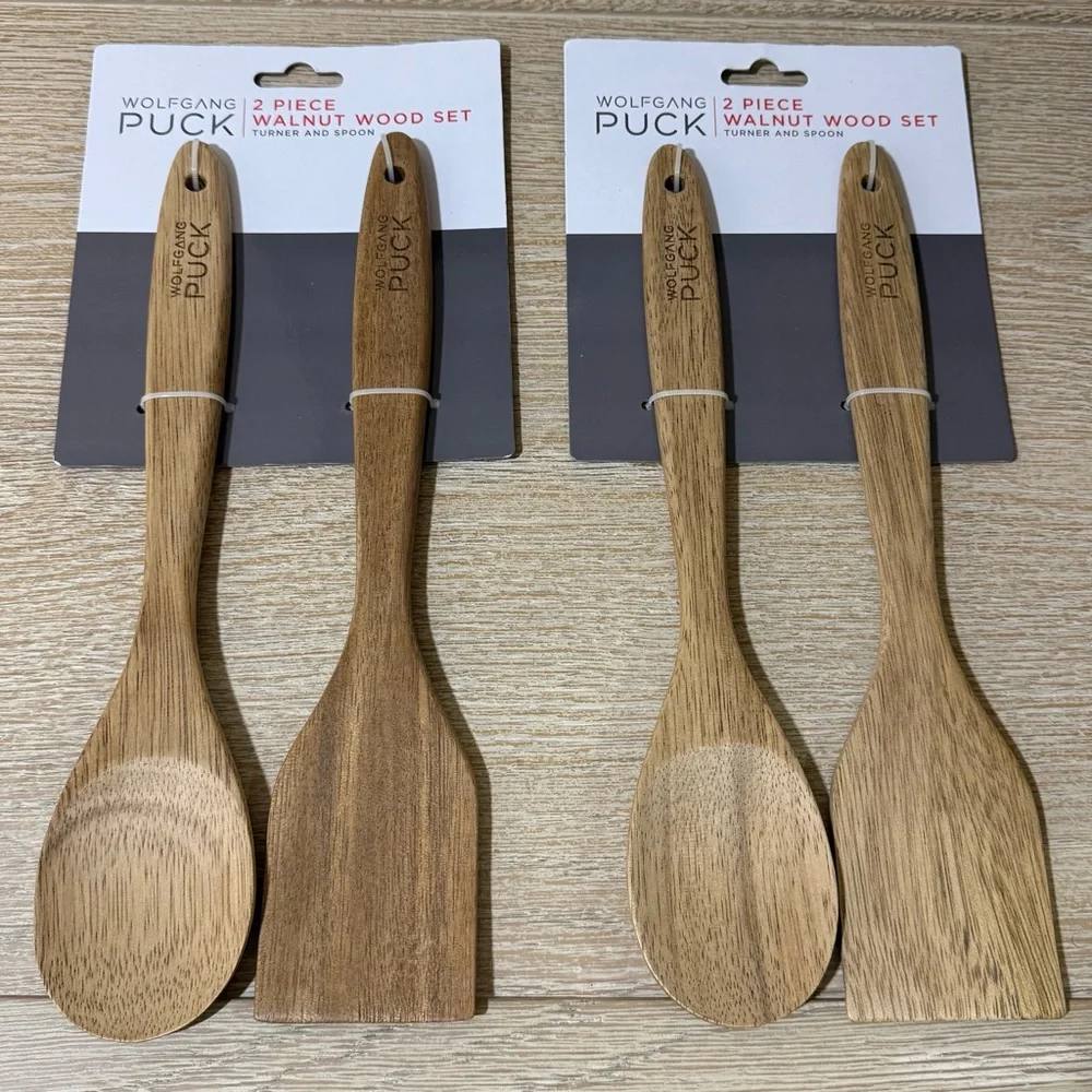 Wolfgang Puck Walnut Wood Turner and Spoon Set